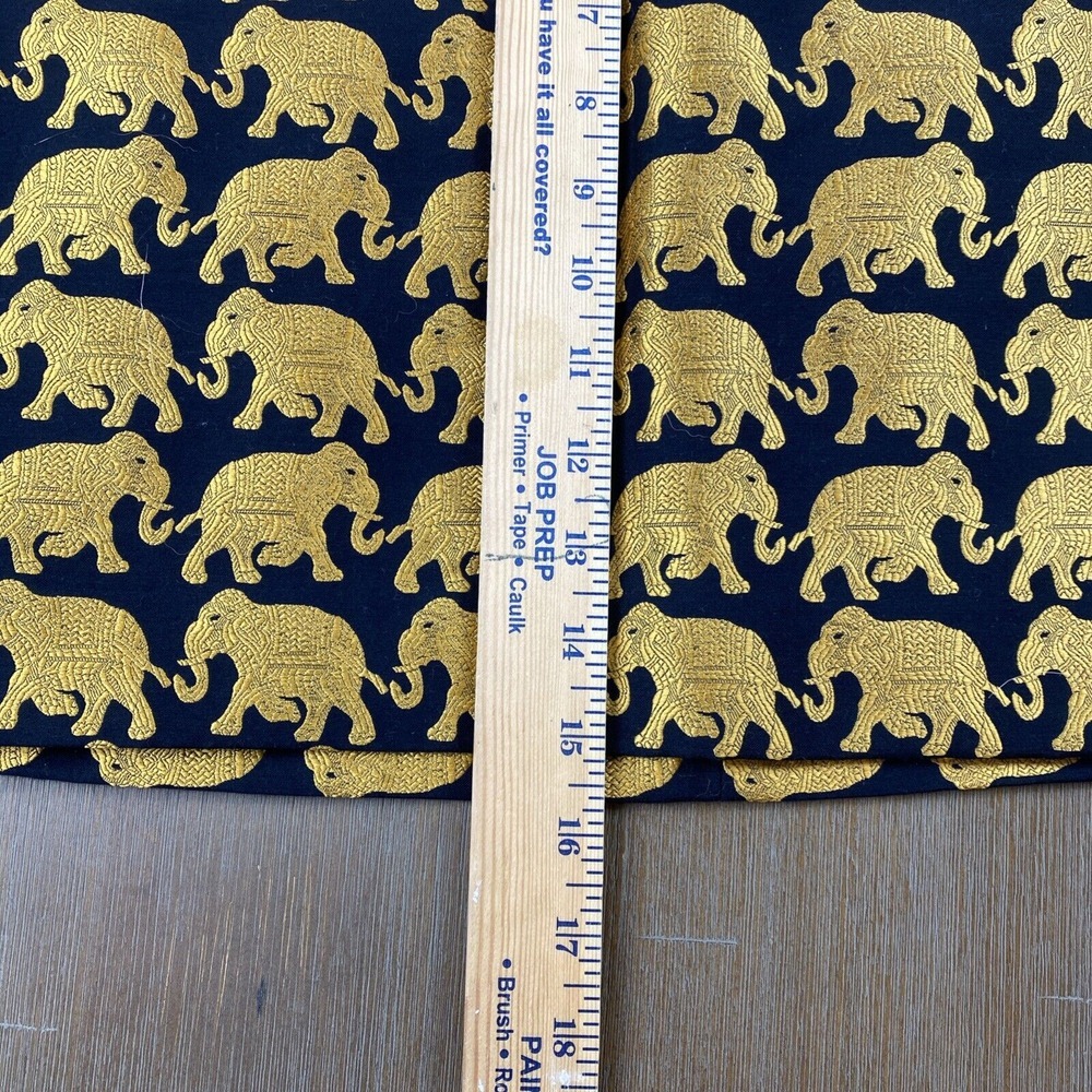 J. Crew Women's SZ 2 Mini Brocade Skirt Black‎ with Gold Elephants Jaquard Lined - Picture 7 of 9